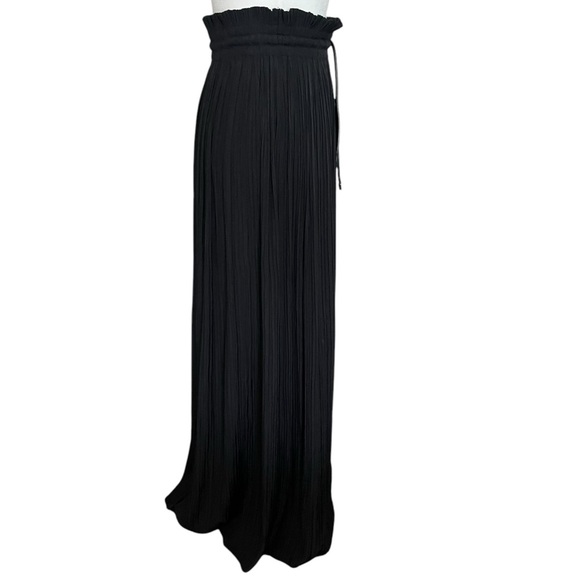 A.L.C Size 6 Black Everly Long Pleated High Ruffled Waist Tie Maxi Skirt NWT - Picture 5 of 13